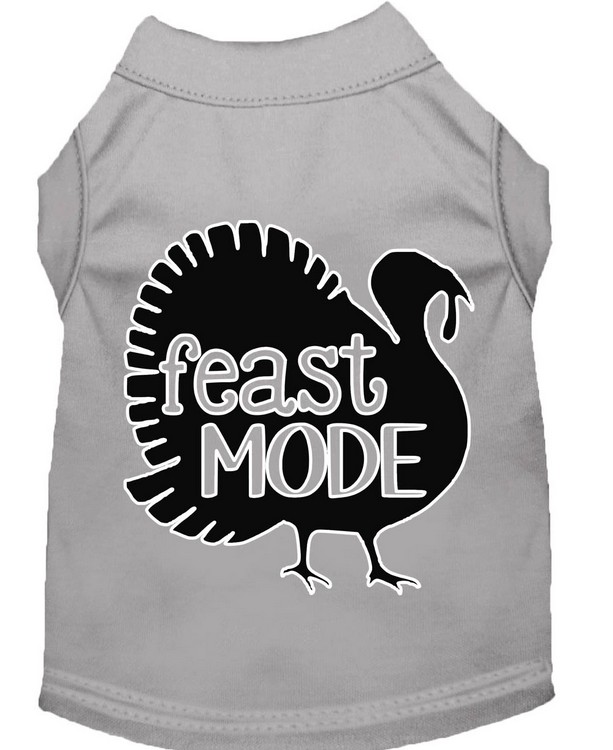 Feast Mode Screen Print Dog Shirt Grey XXXL